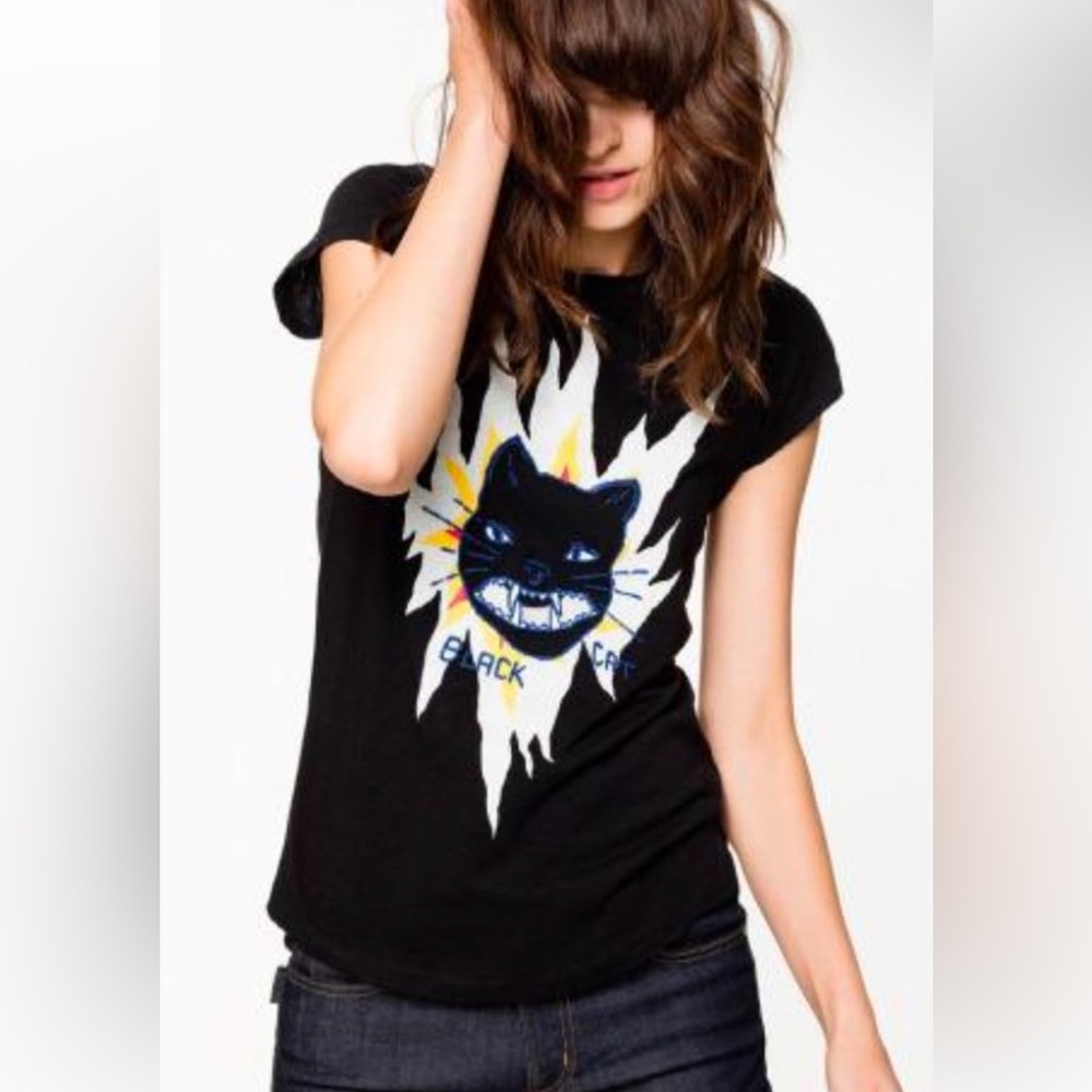 ZADIG & VOLTAIRE BLACK CAT T-SHIRT